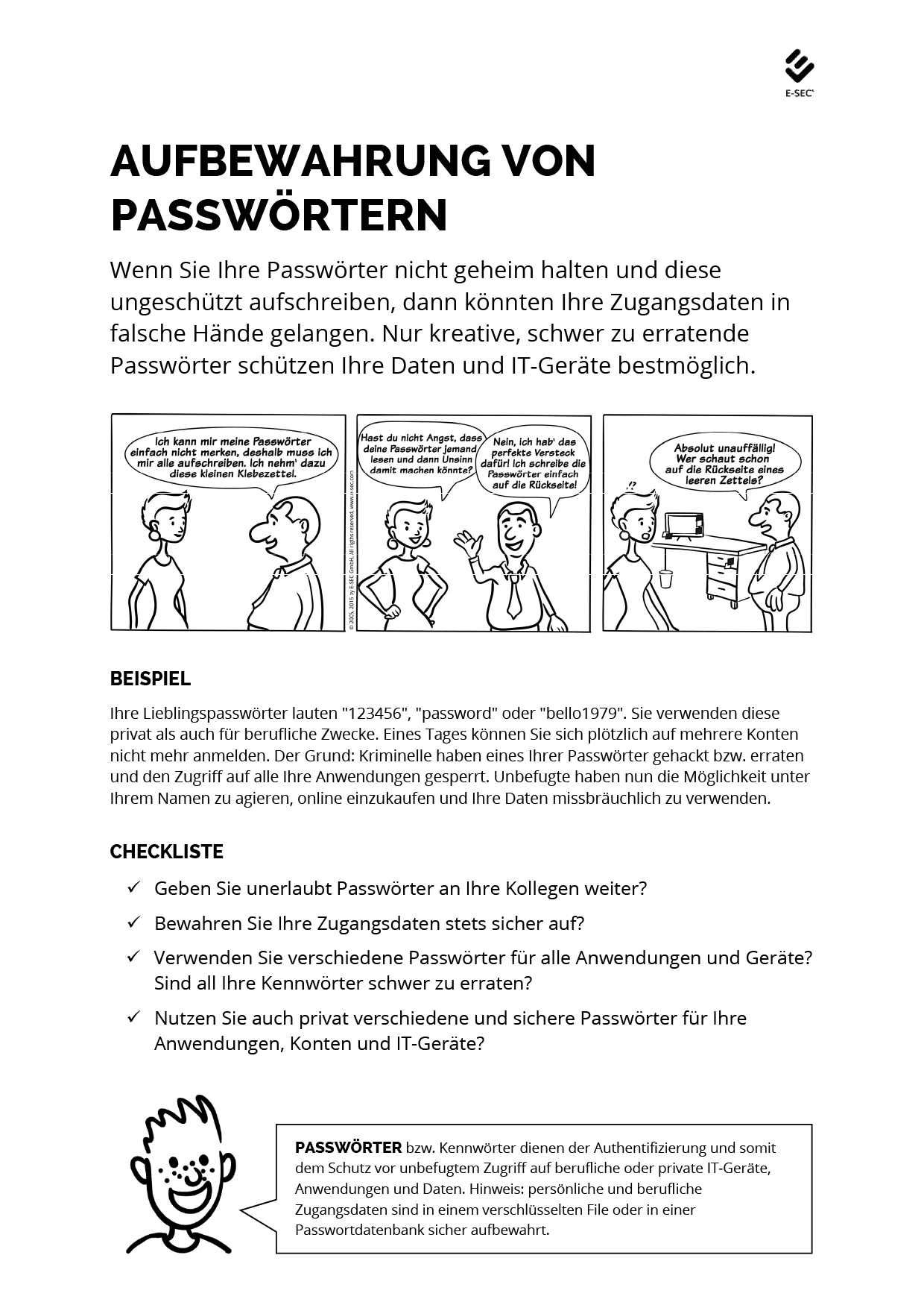 Aufbewahrung von Passwörtern